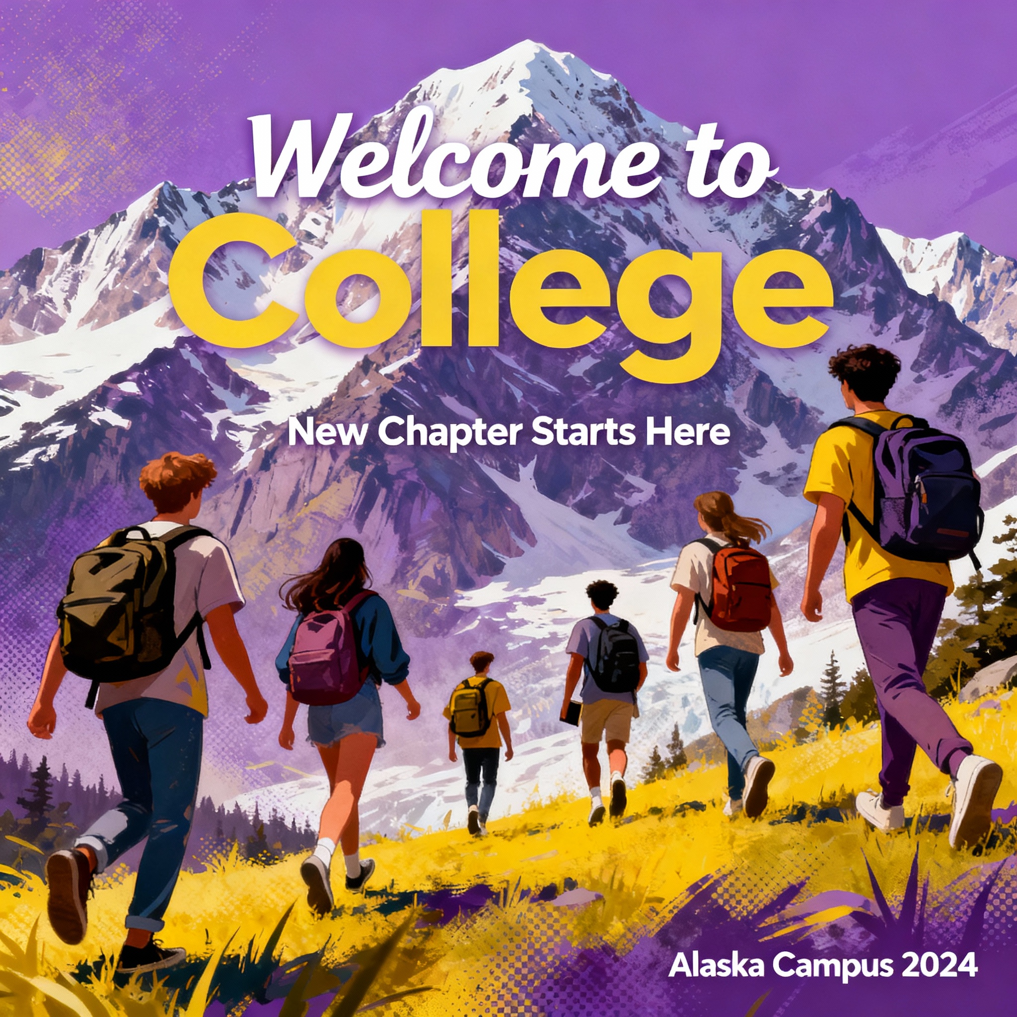 Students in Alaskan campus environment